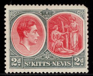 ST KITTS-NEVIS GVI SG71a, 2d carmine & deep grey, M MINT. Cat £55.