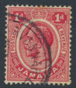 Jamaica  SG 58a Scarlet  SC# 61  Used 1916    see detail and scan