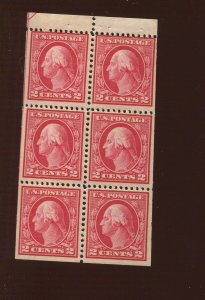 406a Washington POSITION C Booklet Pane of 6 Stamps NH (By 1565)