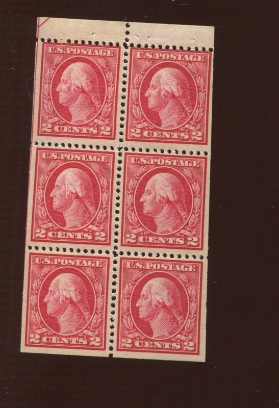 406a Washington POSITION C Booklet Pane of 6 Stamps NH (By 1565)