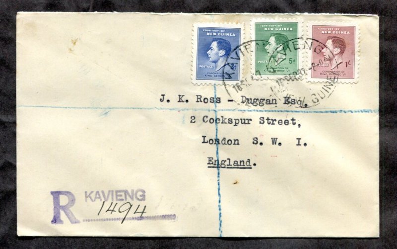 d77 - NEW GUINEA 1937 Registered Cover to England