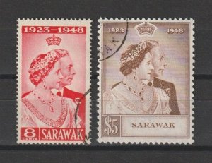 SARAWAK 1948 SG 165/6 USED Cat £60.30