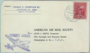 81624 - ECUADOR  - POSTAL HISTORY -   AIRMAIL COVER  to  USA  1958