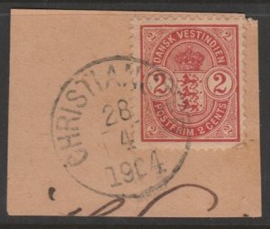 U.S. Scott Scott #29 Danish West Indies - Possession Stamp- Used Single on Piece