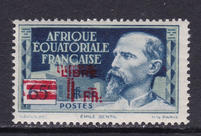 French Equatorial Africa, Scott 127a 1940 Double Surcharge, F/ VF MNH. Scott $32