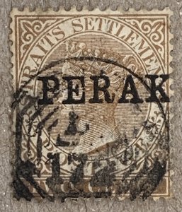 Malaya Perak 1881 2c brown Crown CC, used. Scott 2, CV $90.00. SG 5