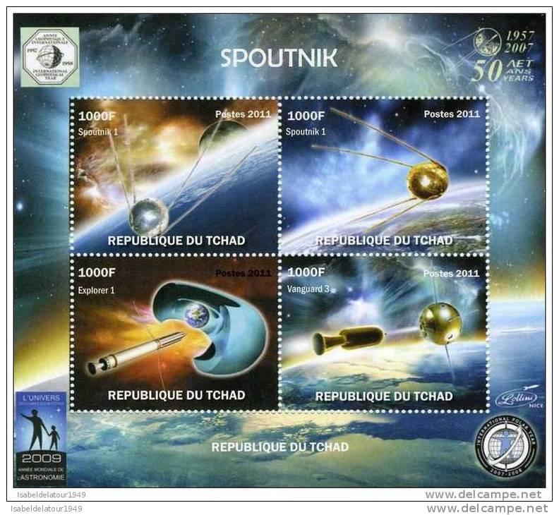 Chad 2011 SPACE Sputnik 1 Explorer-Astronomy Year Sheet Perforated Mint (NH)