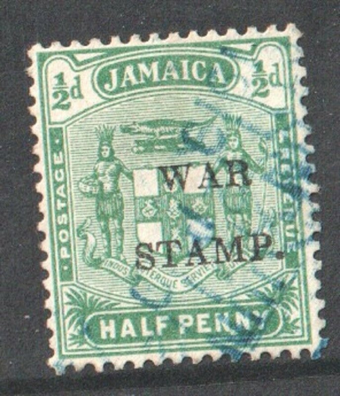 1916  JAMAICA -  SG: 68d - 1/2d YELLOW/GREEN  - USED