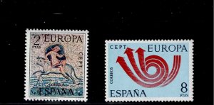 Spain Scott #1752-53, Singles 1973 Complete FVF MNH
