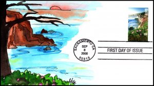 Scott 3438 - 33 Cents California Melissa Fox Hand Painted FDC 6 Of 7