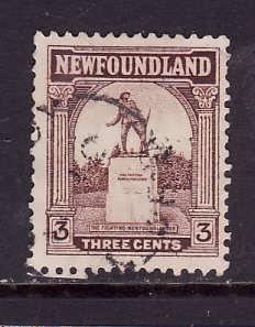 Newfoundland-Sc#133-used 3c brown War Memorial -1923-id#13-