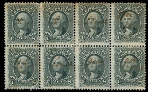 momen: US Stamps #69 Used Revenue Block of 8 Scarce