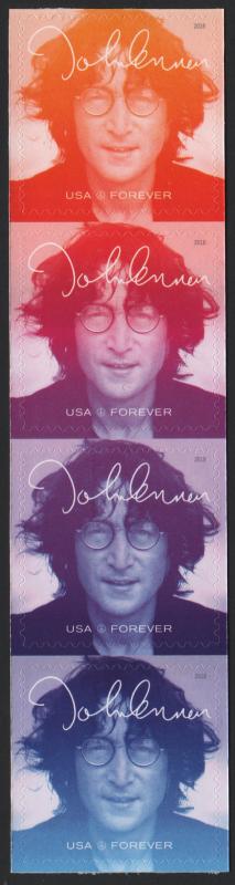 SC#5312-15 (55¢) Music Icons Series: John Lennon Strip of Four (2018) SA