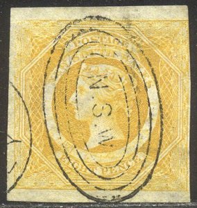 NEW SOUTH WALES #30a SCARCE Used - 1855 8p Yellow