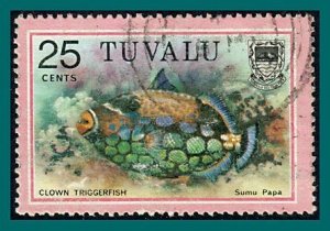 Tuvalu 1979 Fish, 25c used #105,SG114