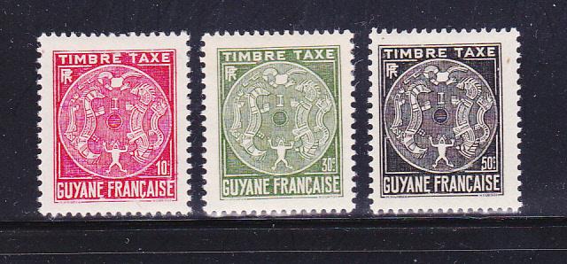 French Guiana J22-J24 MHR Postage Due Stamps