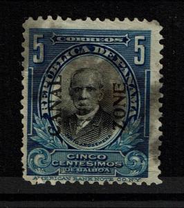 Canal Zone SC# 54, Used, large tone dot, creased - Lot 091917