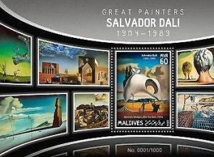 2016 Maldives Mnh. Salvador Dali. Michel Code: 6219 / Bl.914. Scott Code: 3597