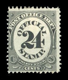 United States, Officials #O54 Cat$105, 1873 Post Office, 24c black, unused (r...