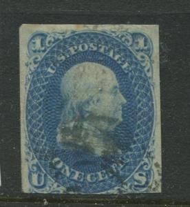 USA - Scott 63 - Franklin Issue - 1861 - Used - Single 1c Stamp