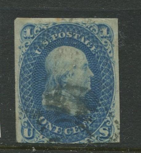 USA - Scott 63 - Franklin Issue - 1861 - Used - Single 1c Stamp