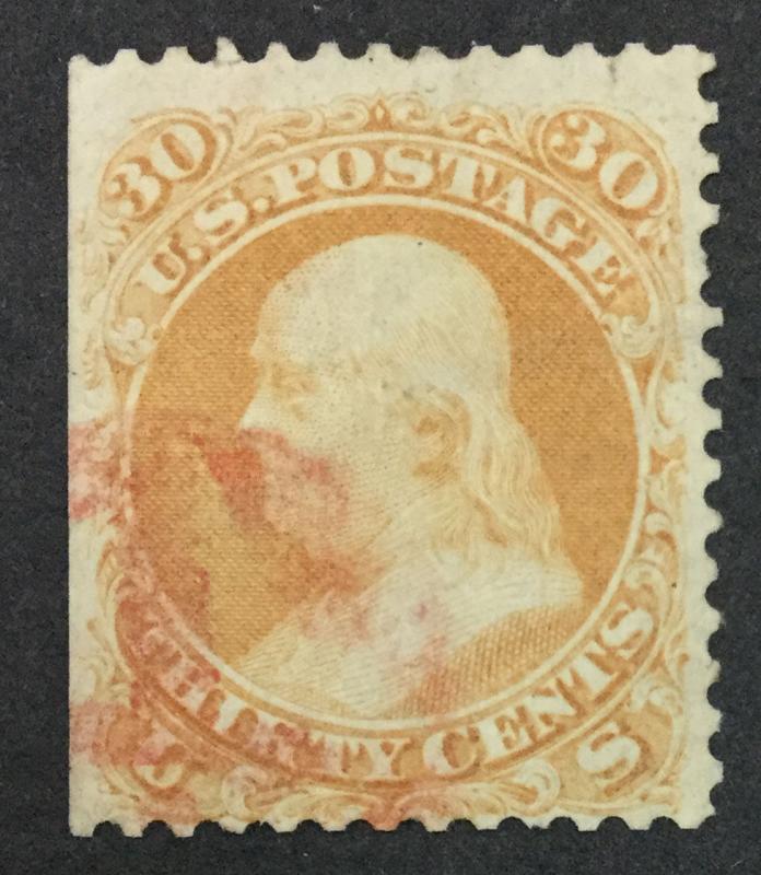 MOMEN: US #71 USED RED CANCEL $260 LOT #5918