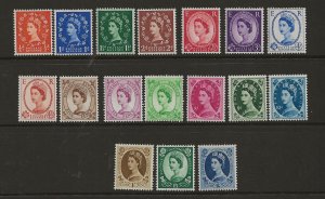 GB 353-69 1958 set 17   fine mint  hinged