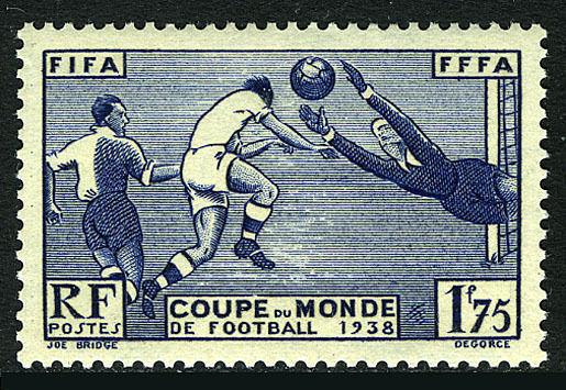 France 349, MNH. World Cup Soccer Championship, France. Players, 1938