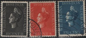 NETHERLANDS, 209-211, Used, 40th Anniv Reign of Queen Wilhelmina