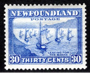 192, NSSC, Newfoundland, 30c ultramarine, Fishing Fleet, MLHOG, Pictorial Issue