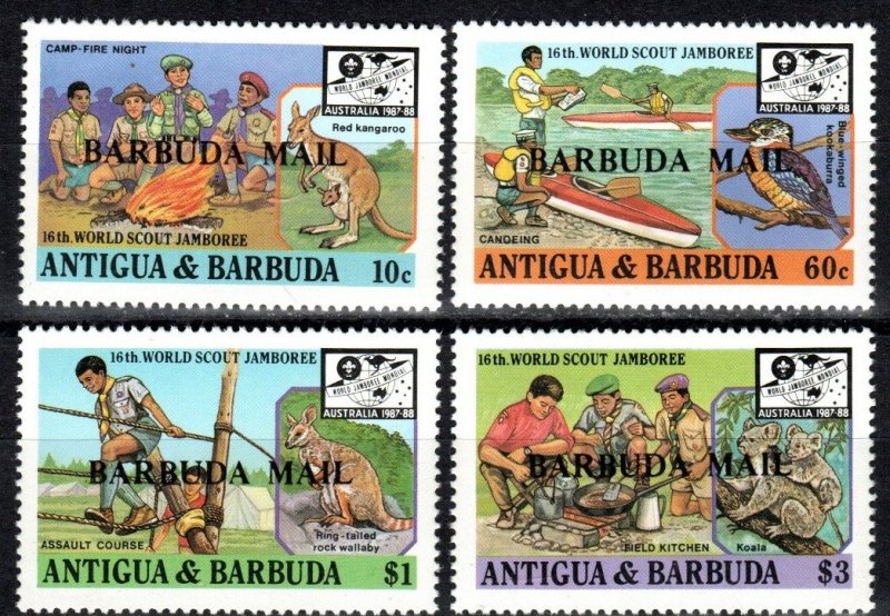 Barbuda 1987 Scout Set  MNH  (X1209)