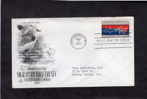 1306 Bird Treaty, FDC ArtCraft addressed