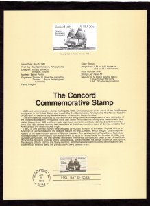 SP612 The Concord, FDC Souvenir Page (#2040)
