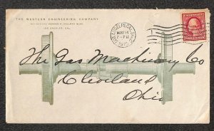 USA #332 STAMP WESTERN ENGINEERING CO LOS ANGELES CALIFORNIA ADV COVER 1910