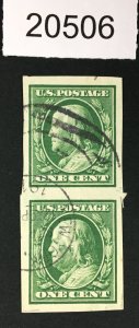 MOMEN: US STAMPS # 343 PAIR USED LOT # 20506