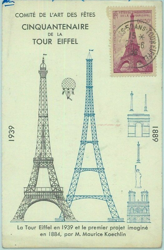 68634 - FRANCE - Postal History - MAXIMUM CARD 1939 - ARCHITECTURE Eiffel Tower 