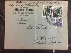 1938 Vienna Austria Germany Mixed Franking Commercial Cover