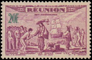 French Reunion #C13A-C13F, Complete Set(6), 1943, Hinged