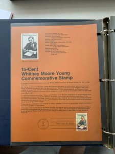 USPS Souvenir Page Scott 1875, 1981 Whitney Moore young stamps