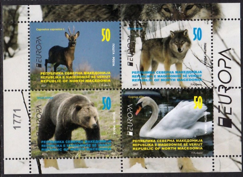 MACEDONIA 2021 EUROPA CEPT BIRDS WILD ANIMALS OISEAUX VOGEL [#2103]