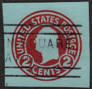 SC#U432 2¢ Washington Cut Square (1916) Used