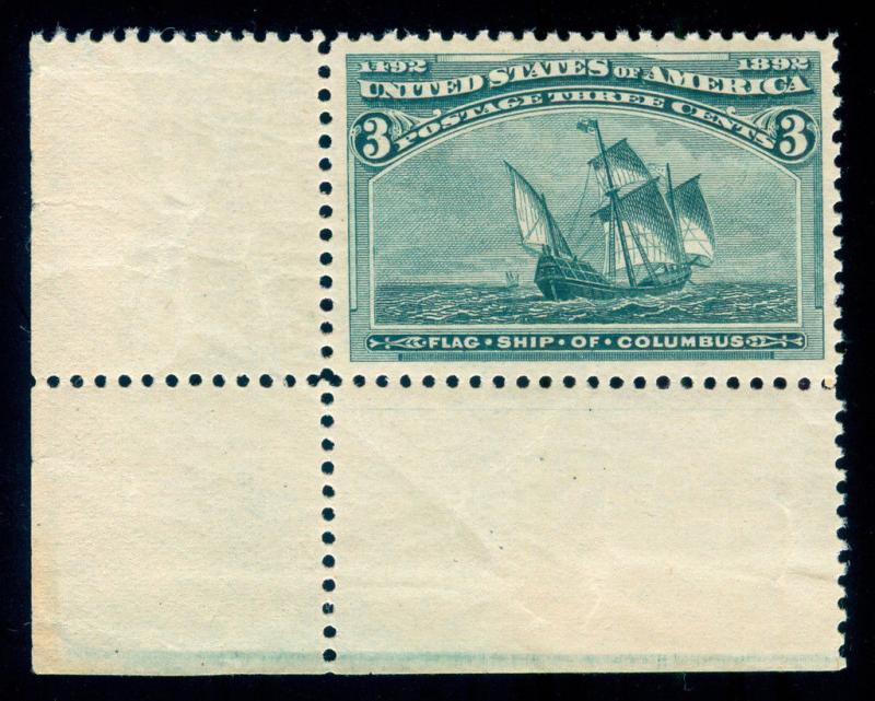 MOMEN: US STAMPS #232 MINT OG NH PSE GRADED CERT XF-90