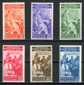 Vatican 1935 Intl. Juridical Congress Scott# 41-46 Mint VF/XF OG NH Pristine Gem