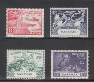 Sarawak 1949 UPU Scott # 176 - 179 MNH