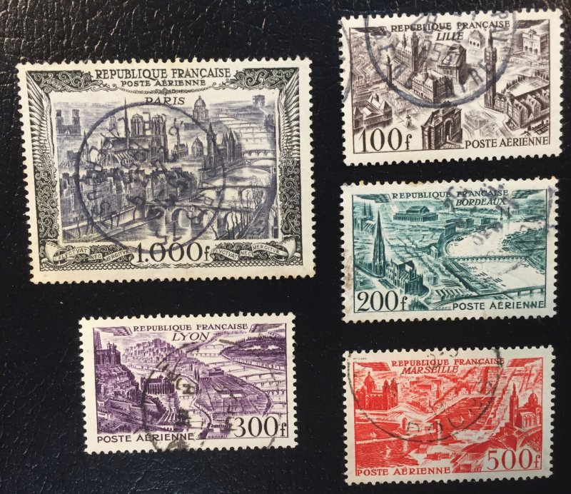 France #C23,C24,C25,C26,C27 Used F/VF - View of Life, Air View of Paris