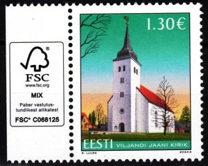 ESTONIA 2024-02 ARCHITECTURE RELIGION: Church. FSC Margin, MNH