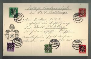 1945 Perleburg Germany Local Issue Cover Obliterated Stamps