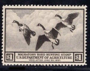 MOMEN: US STAMPS # RW3 DUCK MINT OG H VF+ $150 LOT #86590-3