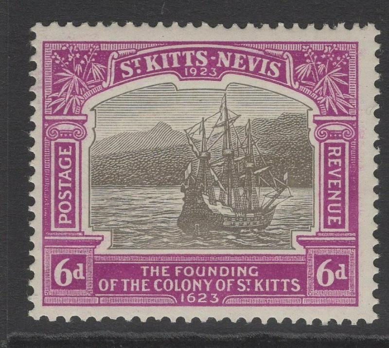 ST.KITTS-NEVIS SG54 1923 6d BLACK & BRIGHT PURPLE MNH