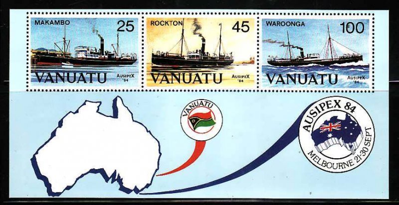 Vanuatu-Sc#379a- id7-unused NH sheet-Ships-1984-